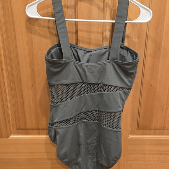 Carmen Marc Valvo Olive Green One Piece Swimsuit - Picture 2 of 4